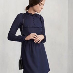 Reformation High-Collar, Bow-Tied Myles Dress
